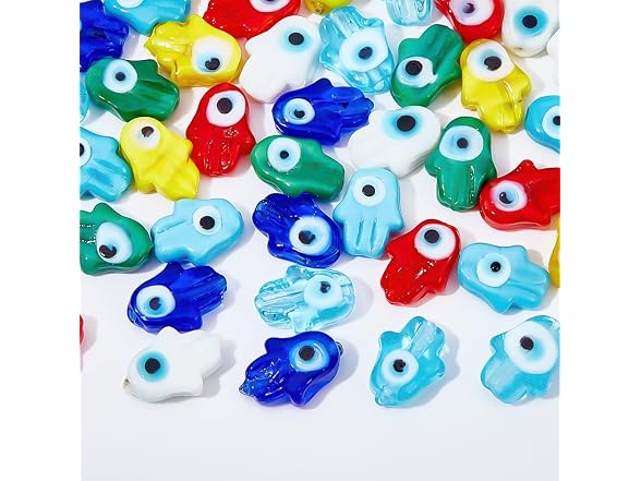 NBEADS About 113 Pcs Flower Shaped Evil Eye Beads
