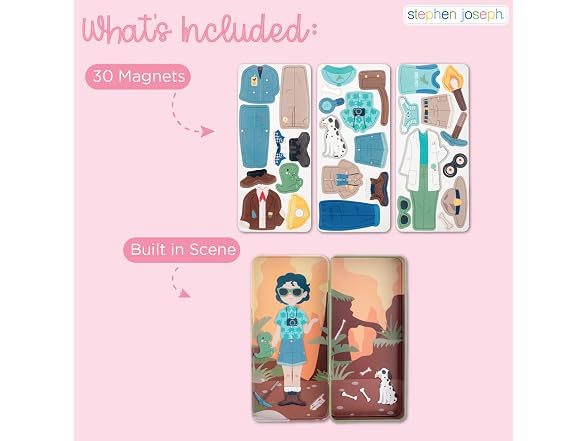 Stephen Joseph, Tall Travel Tin Magnetic Dress Up Playset