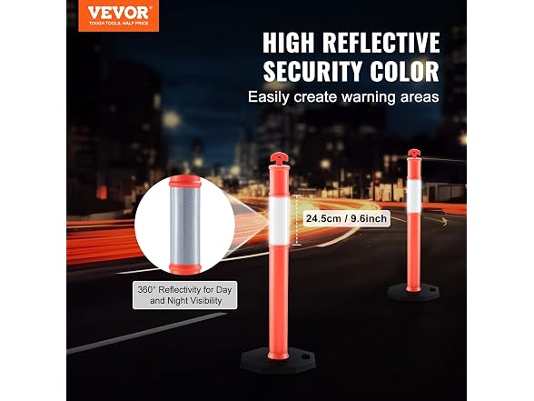 Traffic Delineator Post Cones, 2 Pack, Traffic