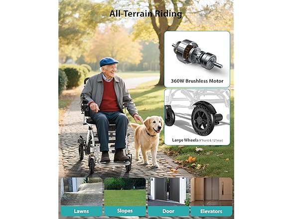 Goldseason 330lb Bearing Portable Electric Wheelchair for Adults & Seniors – 33lbs Lightweight Electric Wheelchair, Side Pockets for Essentials, Airline Approved for Travel, Silver-Gray (Open Box)