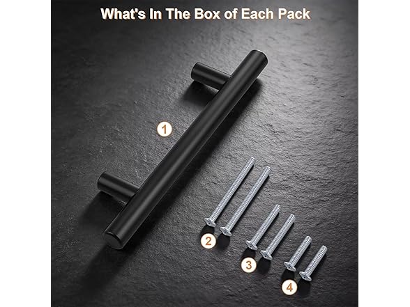 6 Pack Black Kitchen Cabinet Handles