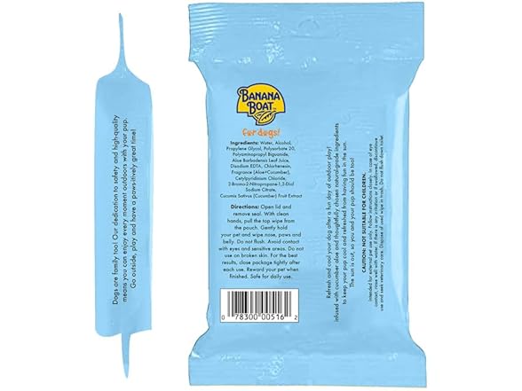 Banana Boat Dog Wipes Cooling 50ct