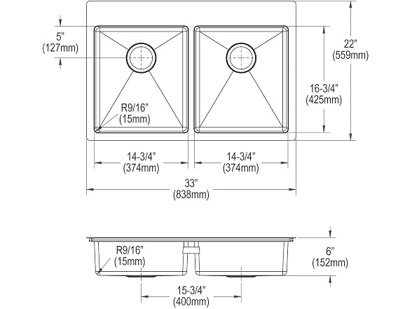 Elkay Equal Double Bowl Dual Mount Stainless Kit