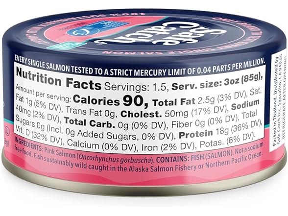 6PK Safe Catch Wild Pacific Pink Salmon Canned