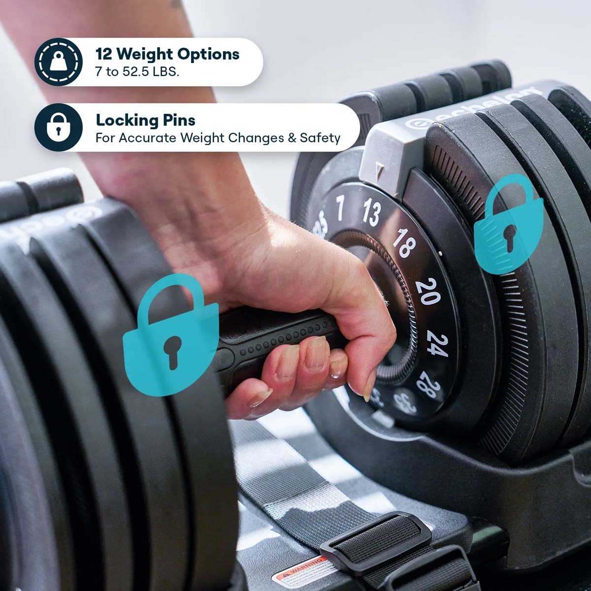 Echelon Strength Adjustable Dumbbells with Stand - Gallery 18