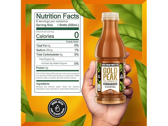 6PK Gold Peak Iced Tea, Zero Sugar Sweet