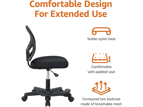 Amazon Basics Kids Adjustable Height Mesh Low-Back Swivel Desk Chair