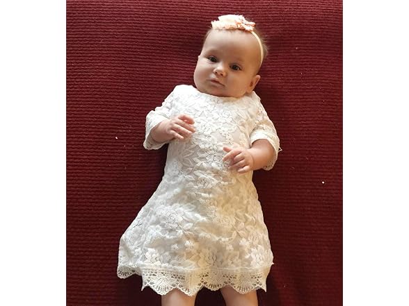Cutiego (6 MOS) Baby Girl Baptism Dress Dress