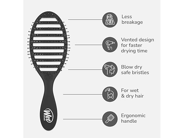 Wet Brush Speed Dry Hair Brush - Black