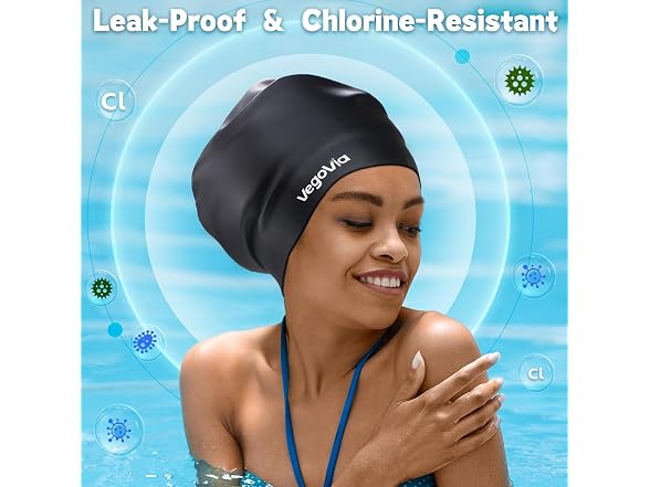 VegoVia Large Swim Cap Black