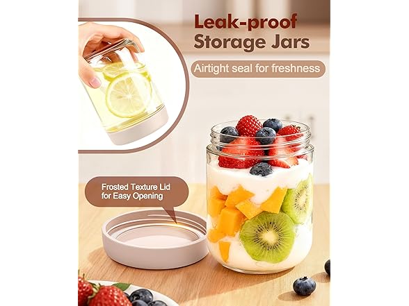 Cozyverge 16 oz Overnight Oats Containers