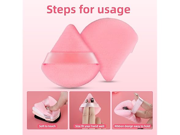 8 Pcs Triangle Powder Puff Face with Case