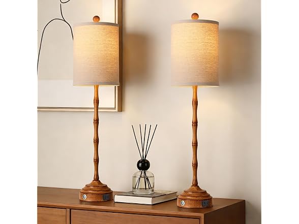 Qimh Tall Skinny Beside Lamps Set of 2