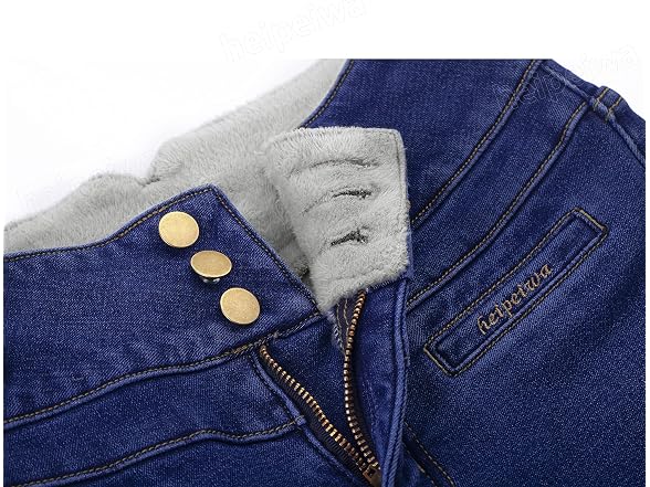 Heipeiwa Women (L) Fleece Lined Jeans Winter Jeans