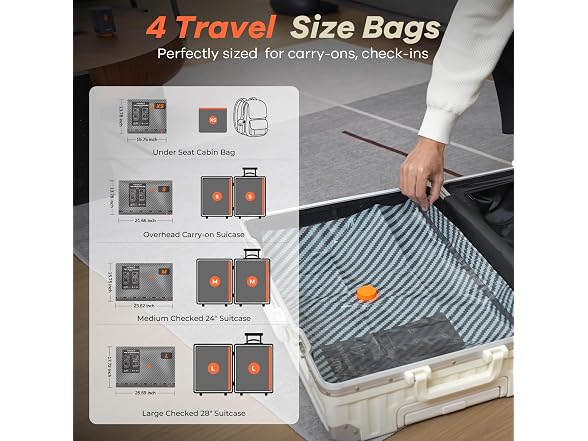 WANALIT 16pk travel vacuum storage bags