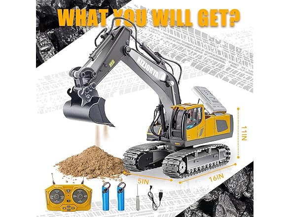 KIZJORYA Remote Control Excavator Toy