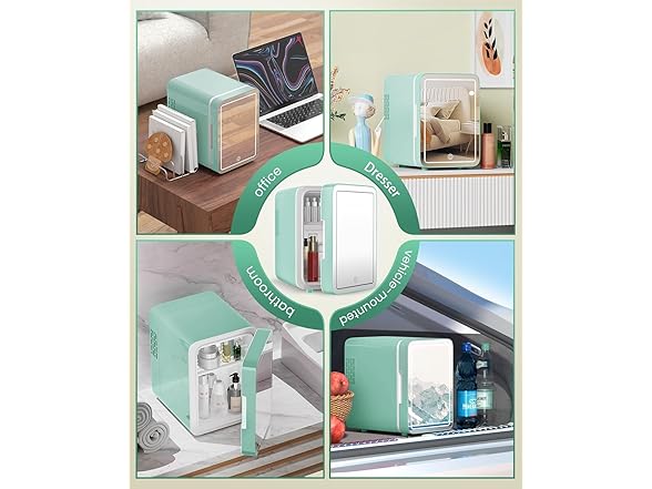 Skincare Fridge With LED Light Mirror