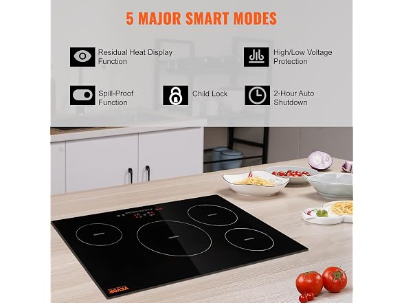 VEVOR Electric Cooktop, 4 Burners, 30''