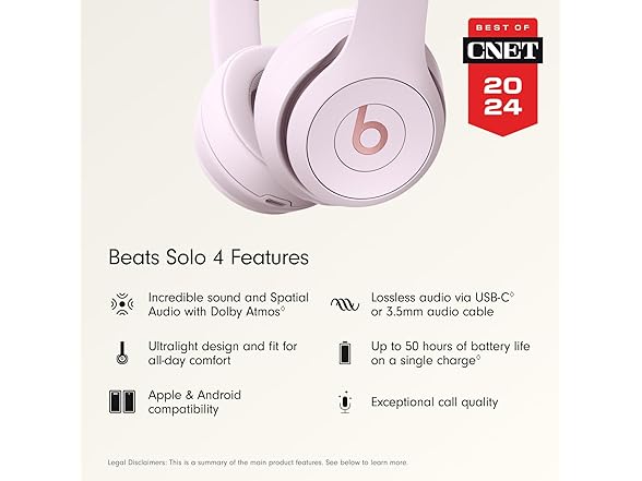 (NEW) Beats Solo 4 Wireless Bluetooth On-Ear Headphones
