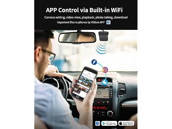 2K Dash Cam w/ Night Vision & App