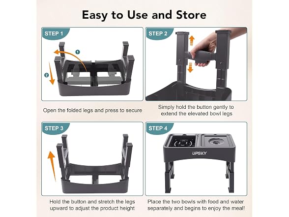 UPSKY 2-in-1 Elevated Dog Bowls Set