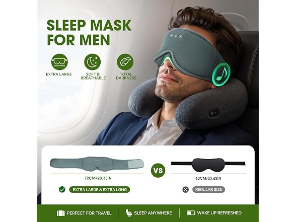 Bamboo Cotton Large Sleep Mask With