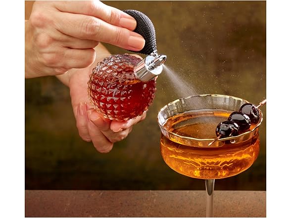 Barfly Glass Bulb Atomizer for Spirits with Stainless Steel Top