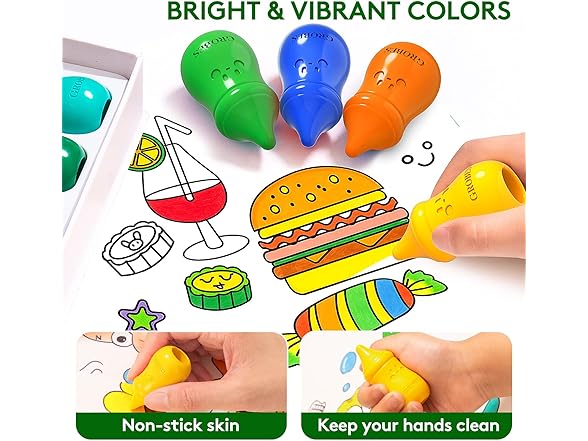 16 Colors Jumbo Baby bottle Crayons