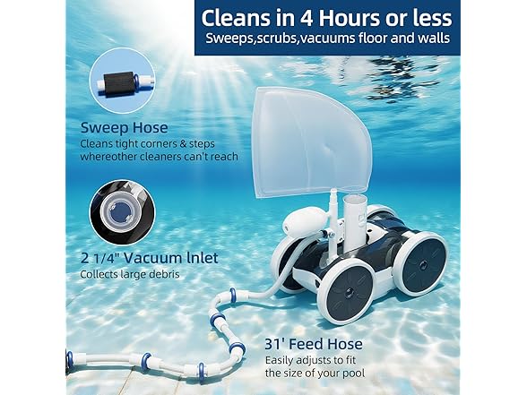 MAKHOON Pool Pressure Side Sweeper