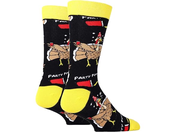 Ooohyeah Men (8-13) Funny Turkey Bird Crew Socks