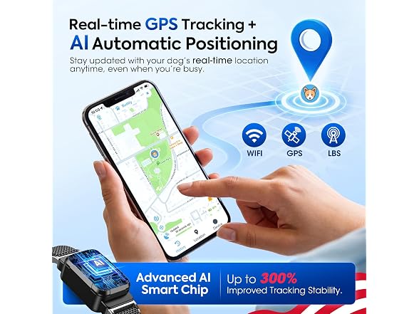 Ycoev Smart Dog GPS Tracker, Black