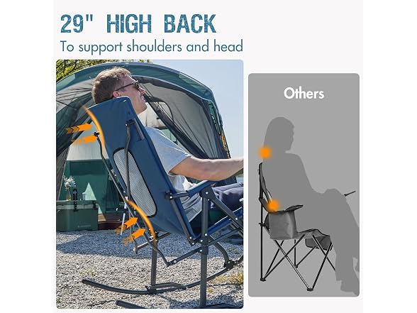 Portal Blue Oversized Rocking Camping Chair