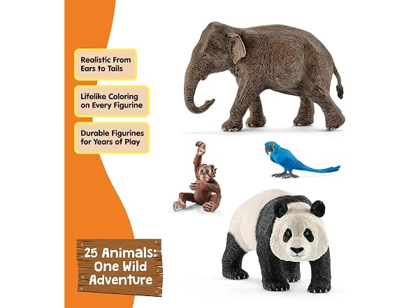 Schleich Wild Life - 25 PC Wild Animal Playset