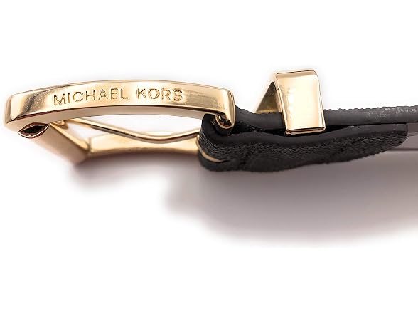 Michael Kors Women Wide Monogram Logo Buckle Belt