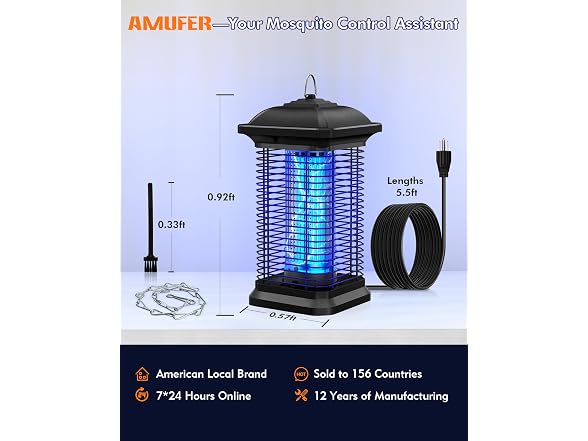AMUFER Bug Zapper Outdoor 18W 4400V