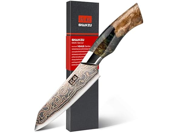 SHAN ZU 3.74 Inch Damascus paring knife