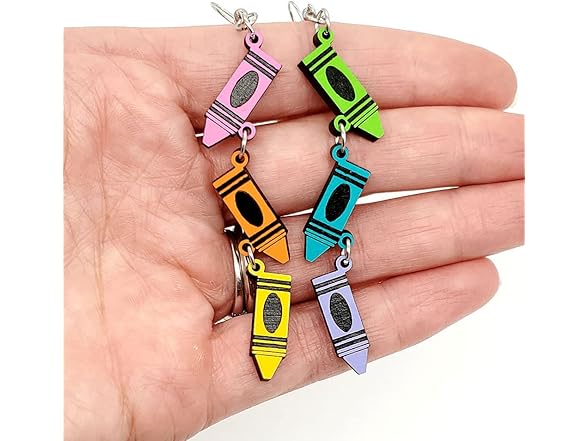 Colorful Three section Crayon Earrings