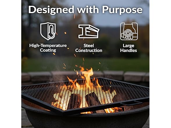 Sunnydaze Square Fire Pit Grill Grate - Campfire Grill Grate Over Fire Pit