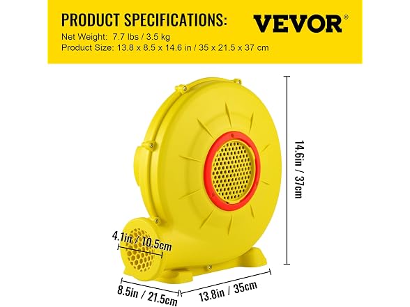Air Blower, 450W 0.6HP Inflatable Blower