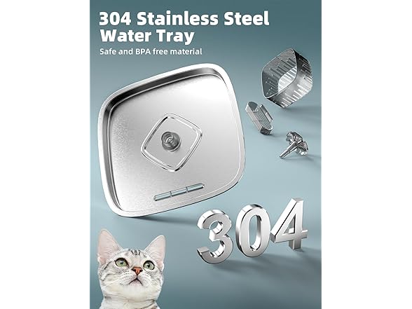 MAILOFY Cat Water Fountain: 75oz/2.2L Automatic