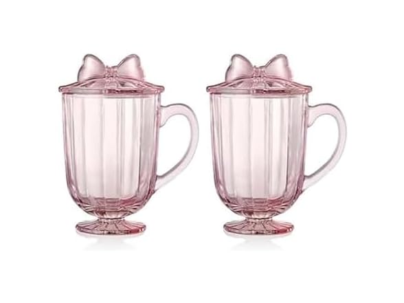 Darbie Angell Bliss Set of 2 Footed Drinking Glasses with Lid