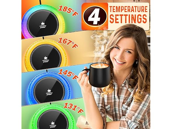 Coffee Mug Warmer with 7 LED Lights