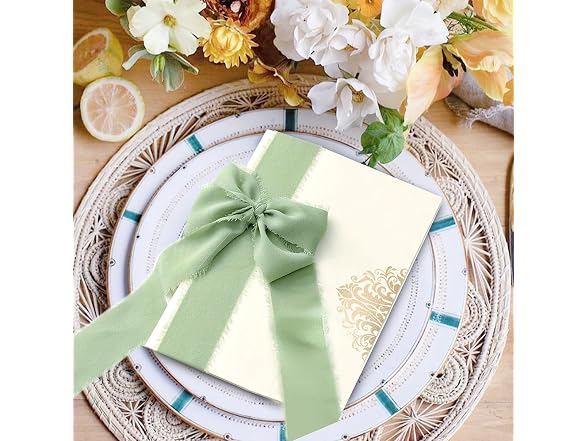 TUYOHW 1.5 x 7 Yd 3 Rolls Soft Silk Ribbon