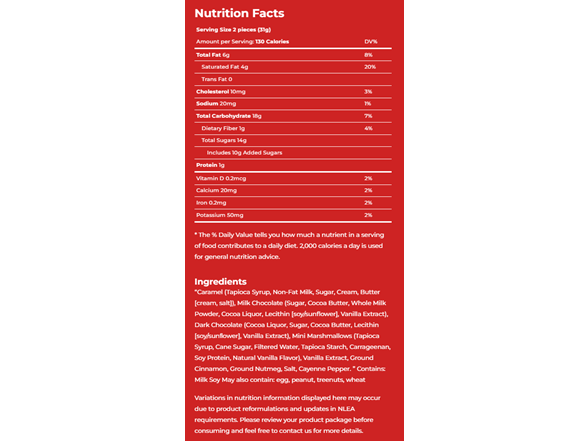 6Pk Mexican Hot Chocolate Caramels w/ Marshmallow