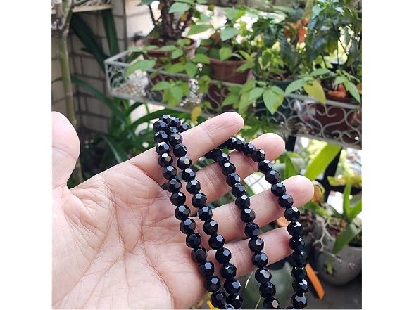 Chengmu 8mm Round Black Glass Beads