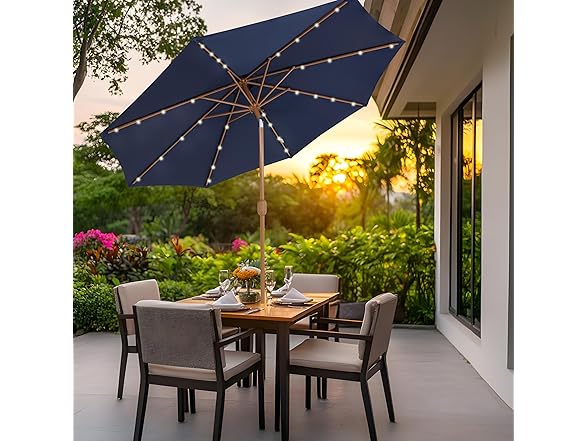 Sunnydaze Decor JLP-1751 Patio Umbrella - 8.5ft Navy Blue
