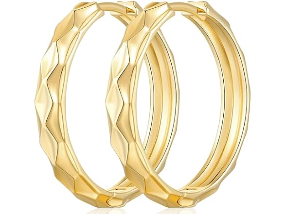 Bangalo 14K Gold Hoop Earrings 25MM