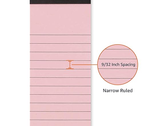 Amazon Basics Narrow Ruled 5 x 8-Inch Lined Note Pads 6 Pk