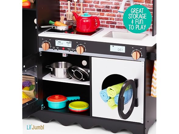 Dark Wooden Kitchen Playset