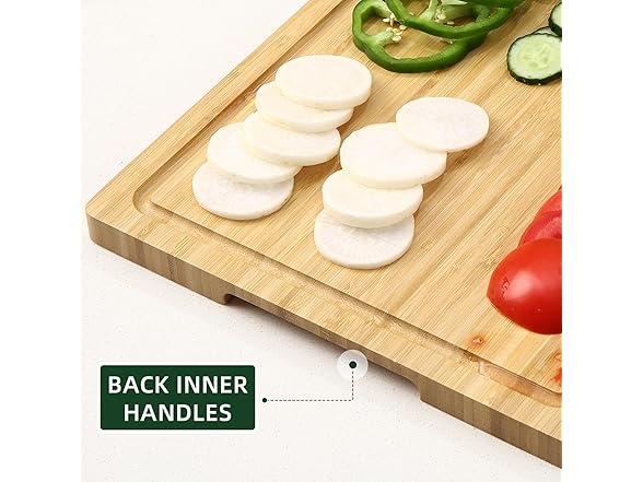 Bamboo Wood Cutting Board for Kitchen, 18"x12"